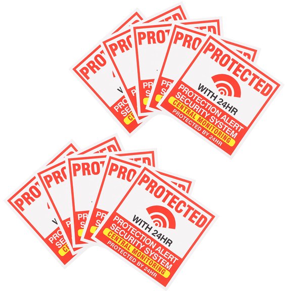 Hemoton 50 Sheets Security System Adhesive Decals Alarm Stickers for Windows Doors No Entrance Warning Sign for Household Commercial Use