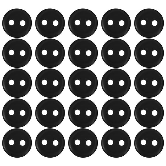 Small Black Resin Buttons for DIY Sewing Crafts Round 2-Hole Design 50pcs Versatile Use