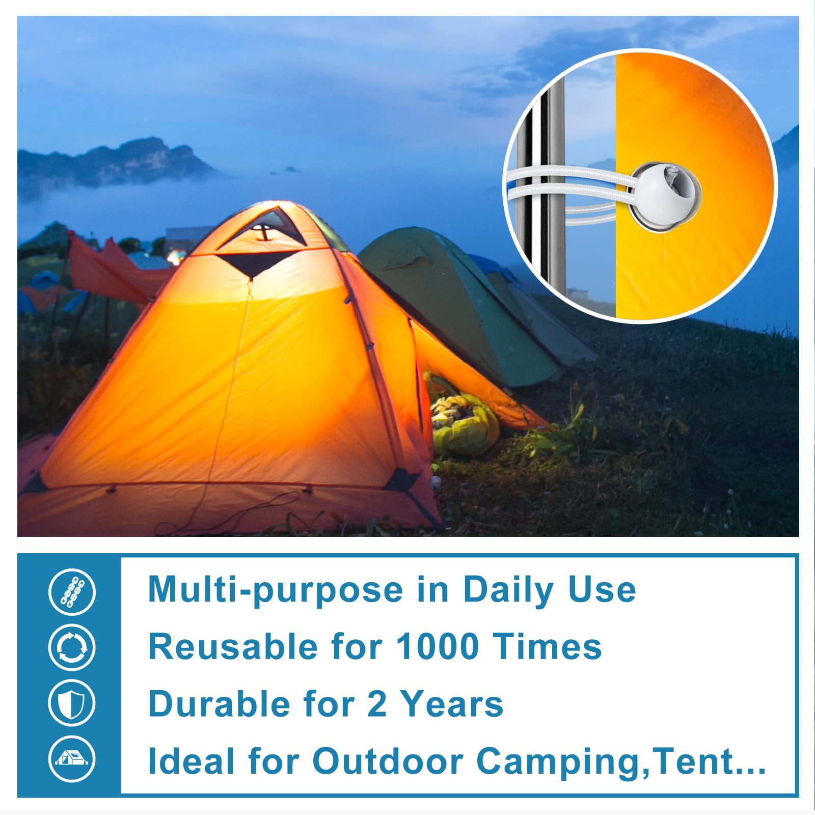 Hemoton 50pcs Bungee Cords Heavy Duty Cords Canopy Tarp Tie Down Bungee Balls for Tent Fixing