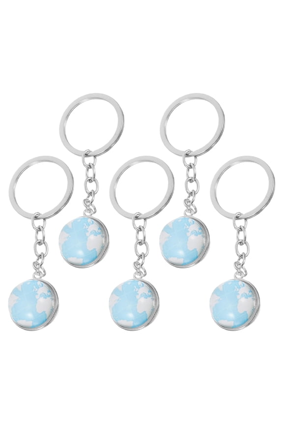 5Pcs Globe Keychains Earth Planet Keyring Backpack Key Chains Pendant Mini Globe Ornaments
