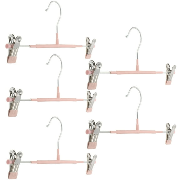 Hemoton 5pcs Anti-skid Double-clips Hangers Universal Skirt Hangers Household Clip Hangers Telescopic Hanger