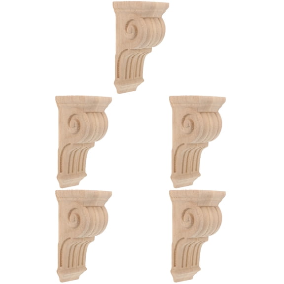 Hemoton 5pcs Corbel Decorative Wooden Corner Moulding Trim Corbel Home Living Room Decor