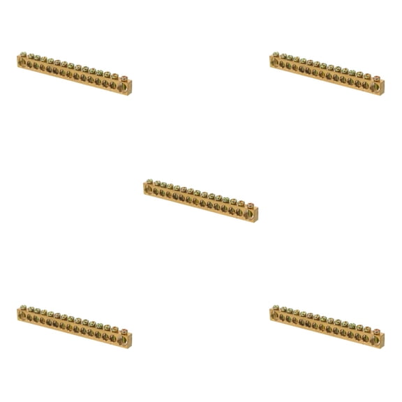 Hemoton 5pcs Grounding Block Bus Bar Battery Terminal Block Bus Bar 15-Holes Distribution Terminal Block Grounding Busbar Ground Terminal Block Distribution Bar Copper Grounding Bar