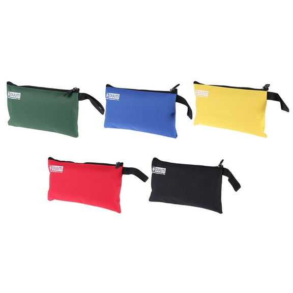Hemoton 5pcs Heavy Duty Multi-purpose Canvas Zipper Tool Pouches Bag Organize Storage Bags (Random Color)