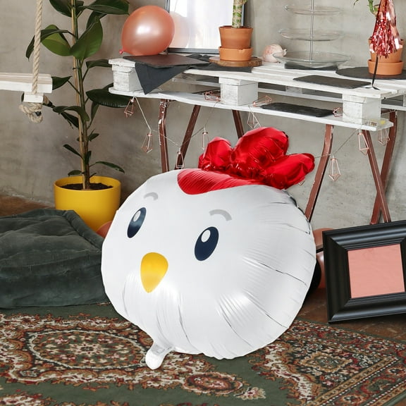 Hemoton 5pcs Large Farm Chicken Balloons Animal Balloons Birthday Decorations Cute Cartoon Foil Balloons for Ester Birthday Party Baby Shower Supplies