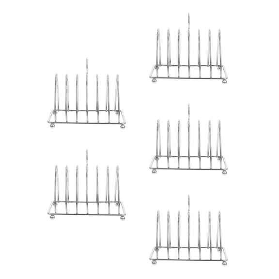 Hemoton 5pcs Multifunctional Stainless Steel Breads Shelf Stand Toast Rack Bread Stand Holder Bread Stand Loaf Holder Bread Display Stand Stand