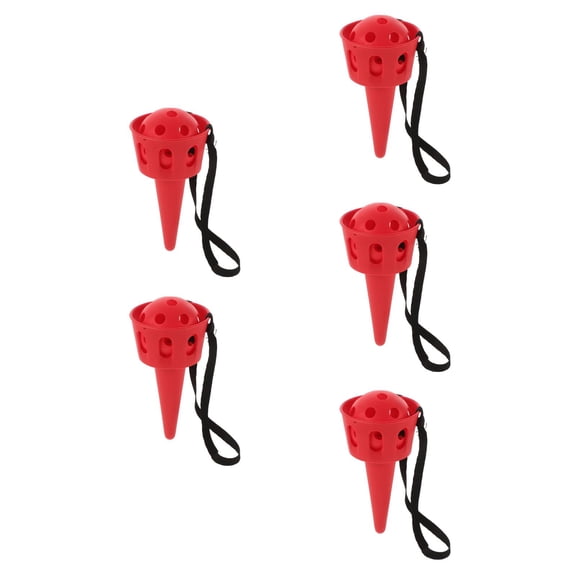 UPGRATOR 5pcs Kids Ball Catch Game Launcher Toy for Outdoor Pop Catch Ball Game with Catching Cup Beach Ball Launcher Set