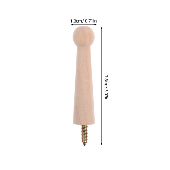 Hemoton 5-Pack Wooden Screw- Coat Hooks, Shaker Pegs for Hanging Clothes, Hats, Towels, and More Wall-Mounted Hangers