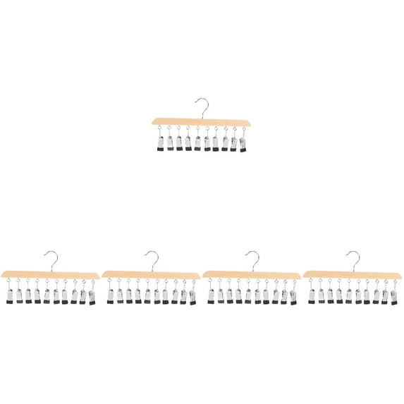 Hemoton 5pcs Sock Hanger Clothes Hanger Laundry Drying Rack Bras Hanger With 10 Clips For Home