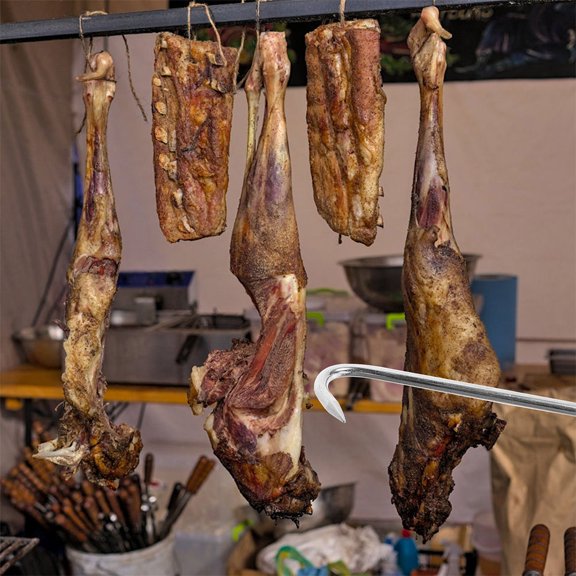 RENACLIPY T Shaped Meat Handling Hook Stainless Steel 5Pcs Home Use Tool