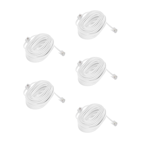UPGRATOR Masteelf 5pcs Landline Phone Cord with RJ11 RJ14 6P4C Connector for Telephone Line Extension for Office and Home Desk Phones 25FT