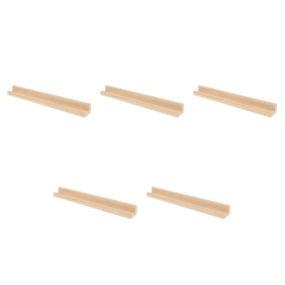 Hemoton 5-Pack Wooden Racks and Trays Organizer 7.4 Inch Tile Holders for Mexican Train, Mahjong, and Letter Tiles