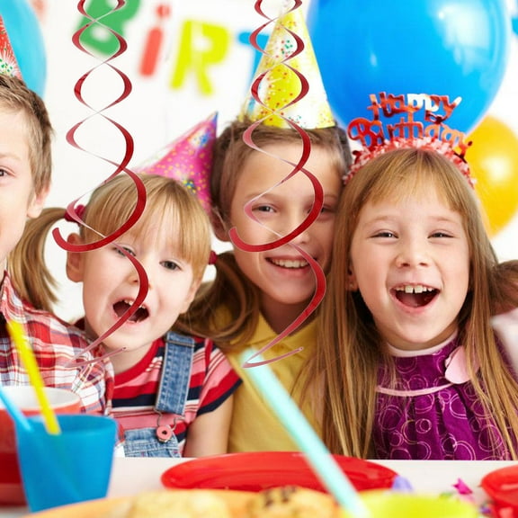 Hemoton 6 PCS Party Decoration Streamers 100.00X2.00X2.00CM Red