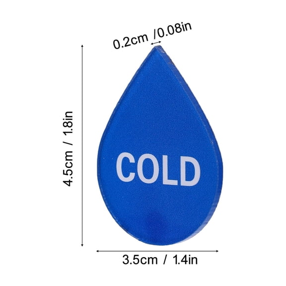 YOSADIER 6Pairs Hot and Cold Acrylic Sticker Label for Faucet Shower Water Heater Temperature Safety