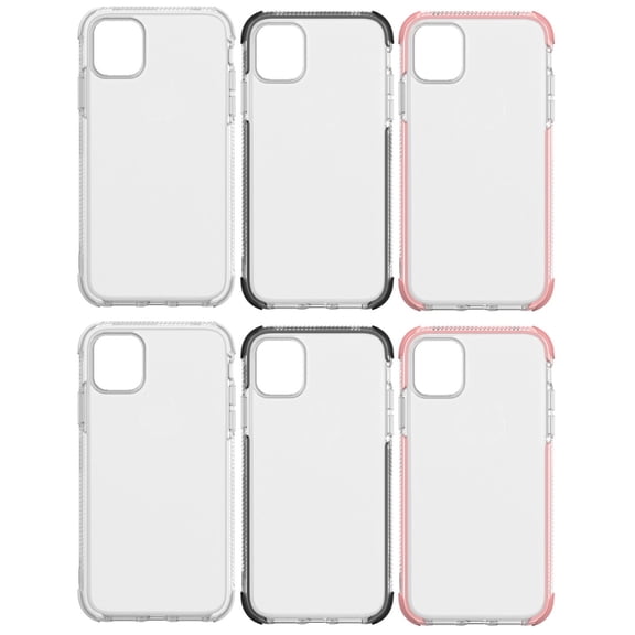 Hemoton 6-Pack 2-in-1 Protective Phone Cases for 11, Mixed Color Shell Covers, Shockproof and Fit
