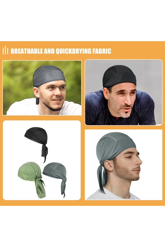 6 Pcs Sweat Wicking Do Rag Cooling Dew Rag Liner Motorcycle Do Rags Head Wraps Bandana Skull Caps For Men And Women