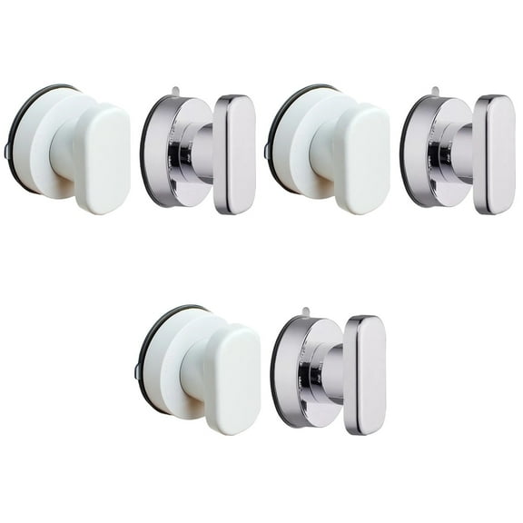 Hemoton 6 Pcs Wall Mounted Bathroom Bathtub Handrail Safety Grab Bar for Old People Bathroom Handle Armrest(Silver+White)