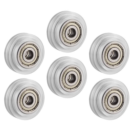 ORDDIART 6-Pack White Plastic Bearing Pulley Wheels for 3D Printer Alignment, Passive Round Rollers Set