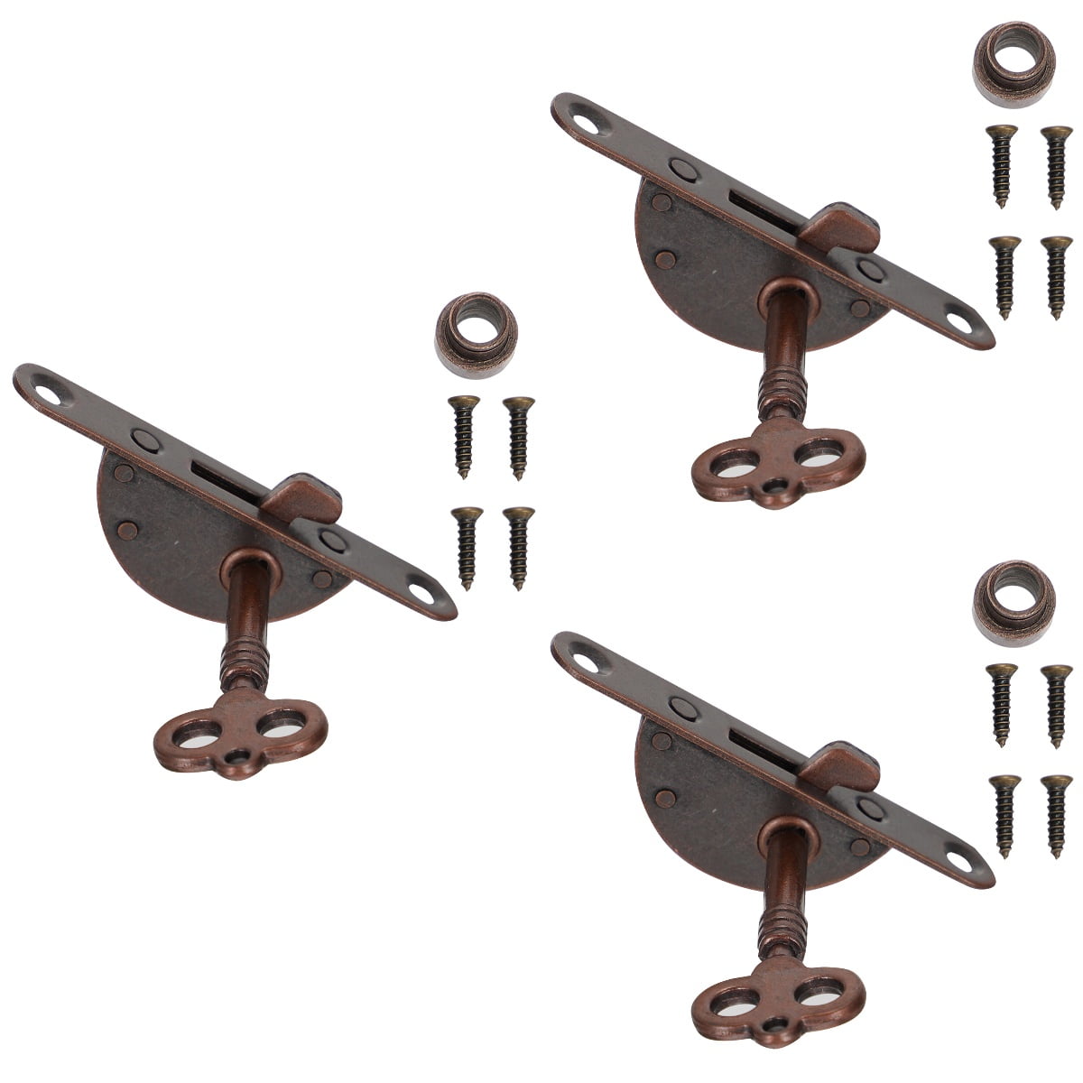Hemoton 6 Sets  Drawer Lock Set with Key Antique Cabinet Wardrobe Furniture Lock Hardwares
