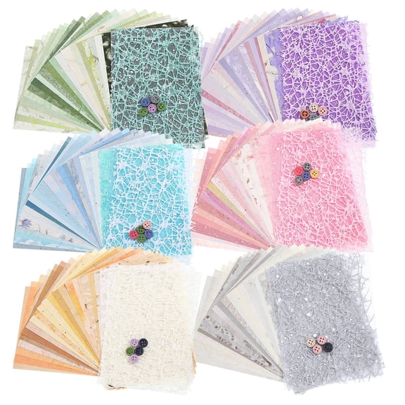 Hemoton 6 Sets Textured Paper Scrapbook Paper Materials Textured Scrapbook Backgrounds Diy Collage Journal Card Making Materials