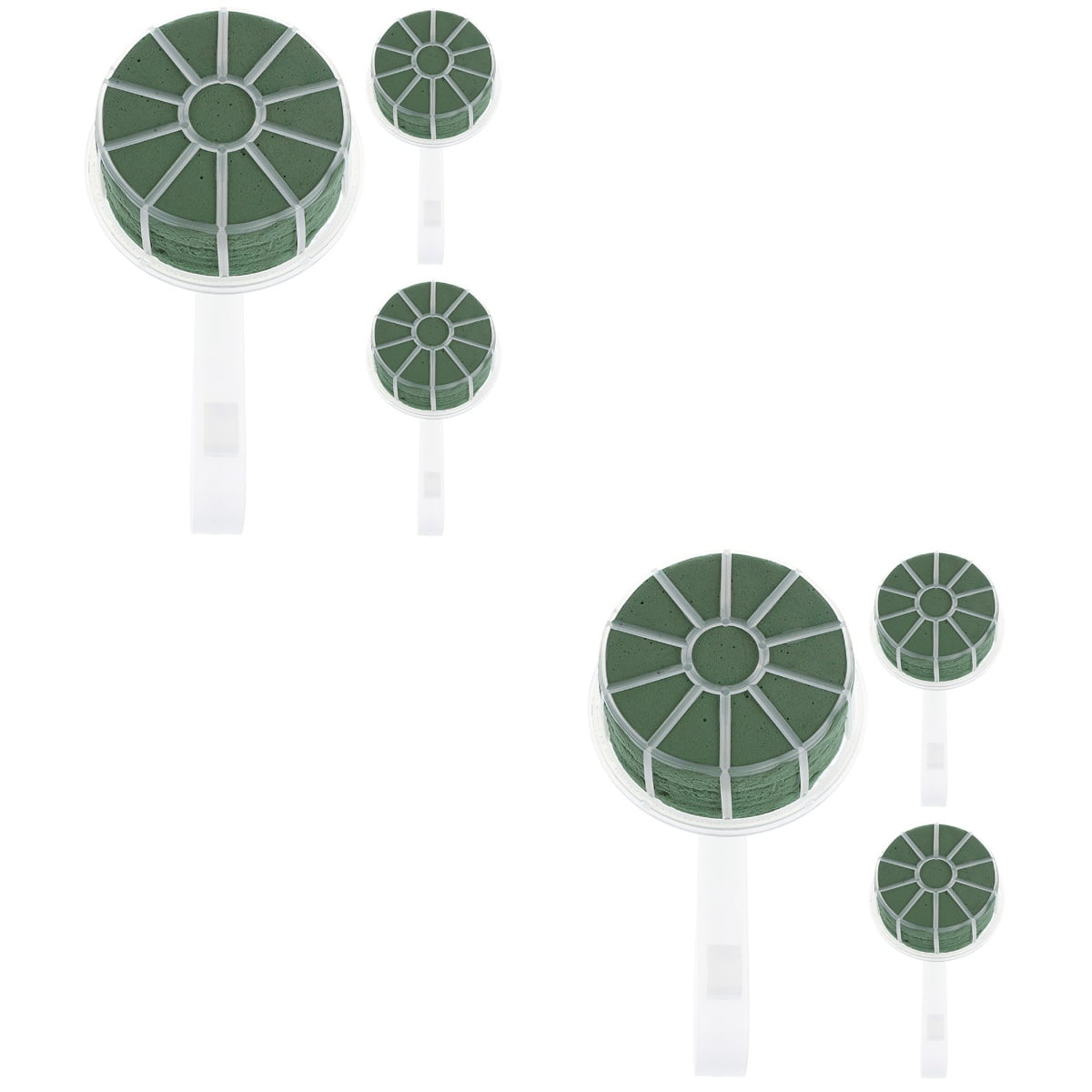 EXHUMKY Green Floral Foam Holders for Wedding Flower Arrangements, Lightweight Plastic, 6 Pieces, Easy to Store and Use