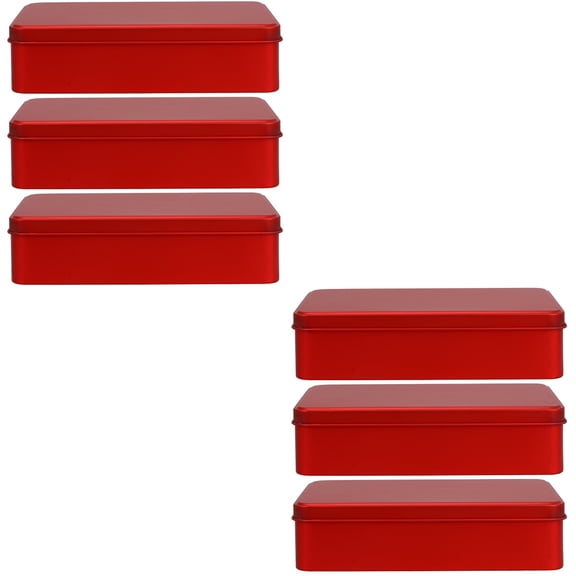 Hemoton 6 pcs Metal Rectangular Boxes Candy Containers Portable Cards Box Party Favors Boxes