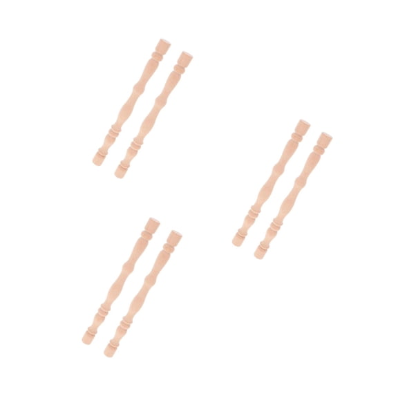 Hemoton 6-Piece Wooden Roman Set for Home Decoration, Craft Projects, Table Legs, Furniture Enhancements, Decorative Wood Pieces