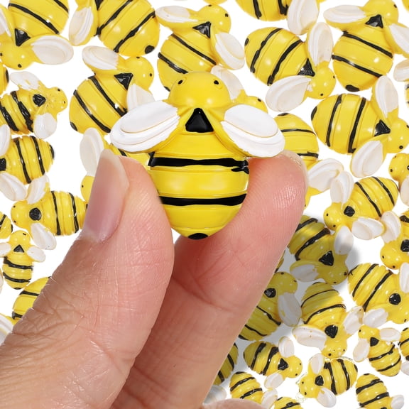 Hemoton 60 Pcs Flatback Bumble Bees Miniatures Resin Bees For Crafting Realistic Animal Ornaments Tiny Resin Animals Diy Craft Charms Bee Themed Decor