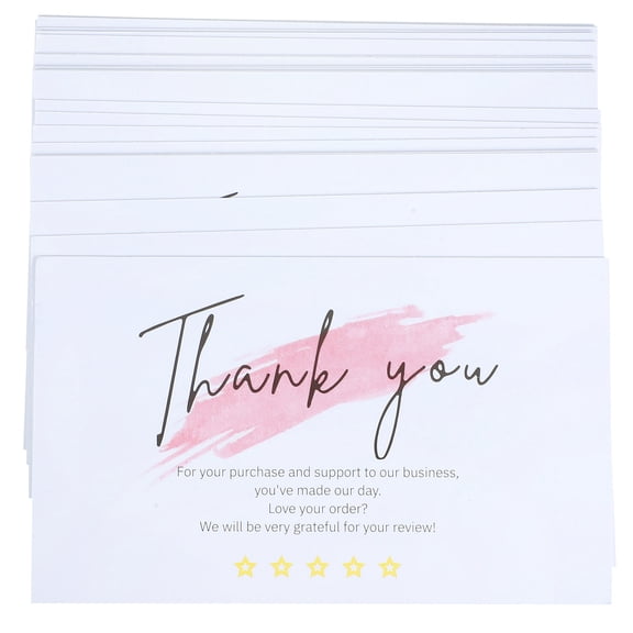 Hemoton 60 Pcs Guests Shower Thank You Card Bride 9.00X5.40X0.10CM