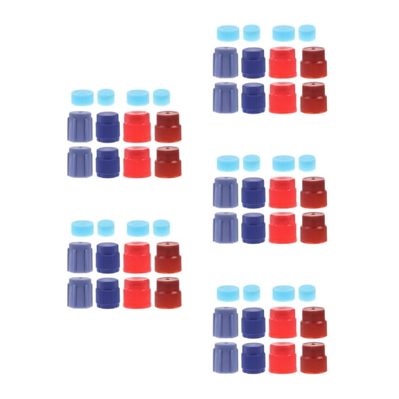 Hemoton 60 Pcs Refrigerant Service Caps High And Low Side Ac Condenser Cap Key For Car Air-Conditioning Replacement And Maintenance