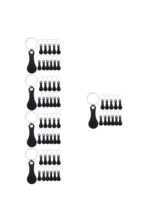 Stainless Steel Trolley Tokens, Black Portable Key Set for Home Use, 60 Pieces Shopping Cart
