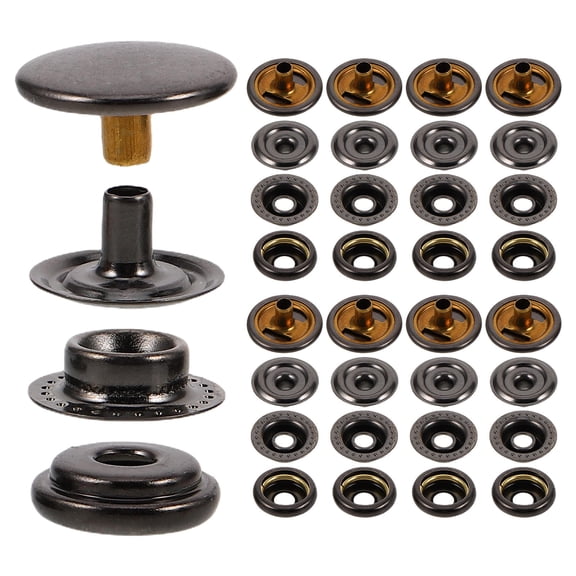 Hemoton 60 Sets Metal Snap Buttons for Jackets, Coats, Bags - Easy to Use Round Press Fasteners, Stylish Snap Closures Kit for Fabric &