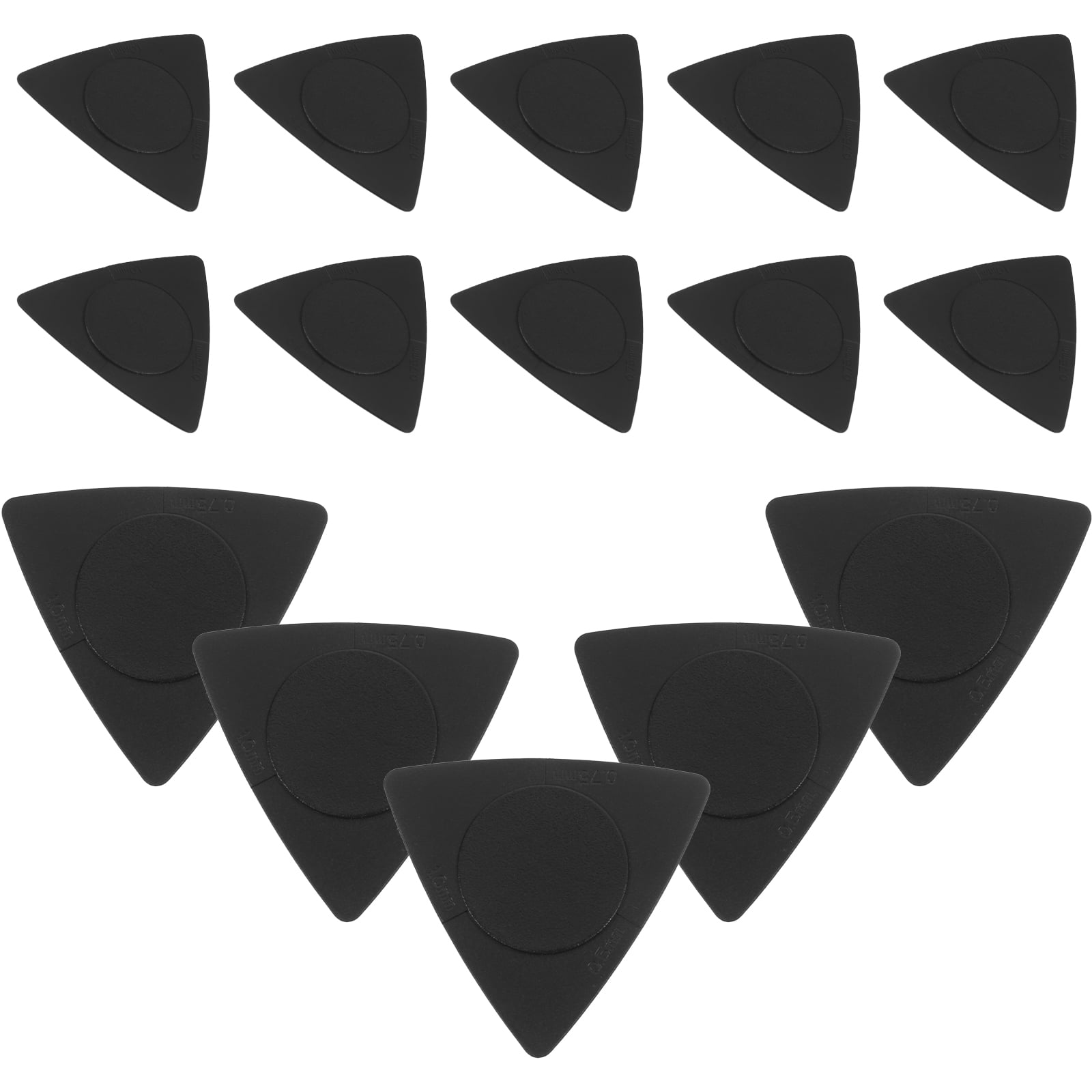 Hemoton 60 pcs  Folk Guitar Picks Triangle Black Guitar Picks Anti-slip Style ABS Material Picks Guitar Accessories