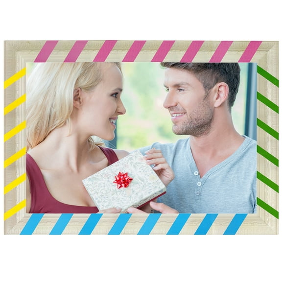 Hemoton 68x48cm Colorful Creative Weddings Day DIY Paper Photo Frame Photo Booth Props for Wedding