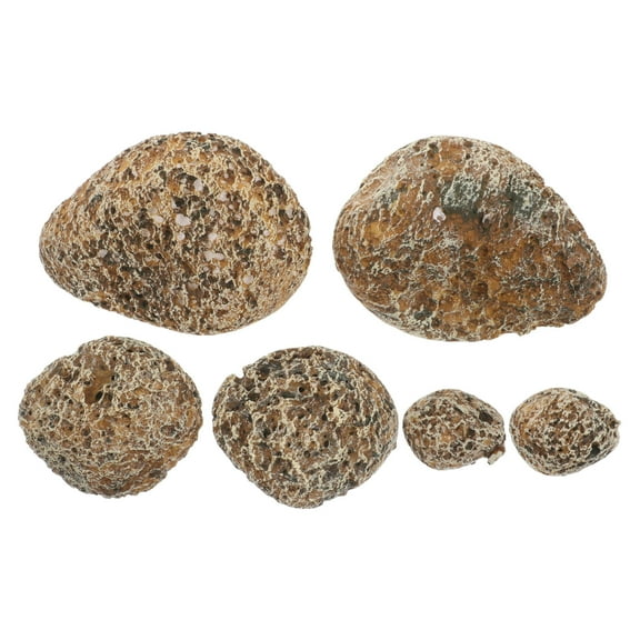 Hemoton 6PCS Artificial Rockery Stones Decor Fake Stone Ornament for Garden Landscape and Yard Decor Realistic Rock for DIY Projects and Flowerpot Stone Decor
