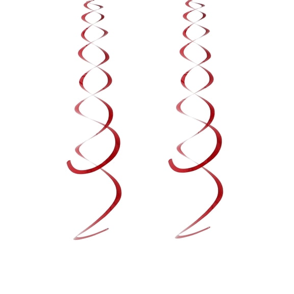 RENACLIPY 6-Pack Red PET Hanging Swirl Decorations for Birthday Party, Wedding, and Holiday Celebration Decor