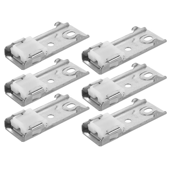 Hemoton 6pcs Ceiling Mounted Curtain Rod Brackets Curtain Rail Mounting Single Code Curtain Track Accessories Heavy Duty Curtain Track Hardware Silver