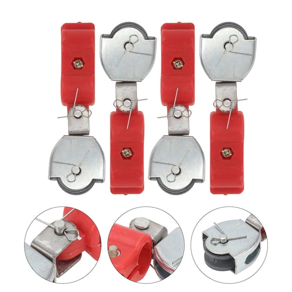 Hemoton 6pcs Heavy Duty Cable Pulley Wheel Swivel Pulley Block Stainless Steel Caster Single Wheels Bearing Loading Pulley DIY Pulley System For Handling