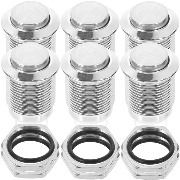 Hemoton 6-Pack 12mm High Momentary Auto Reset Push Start Buttons for Automotive Use