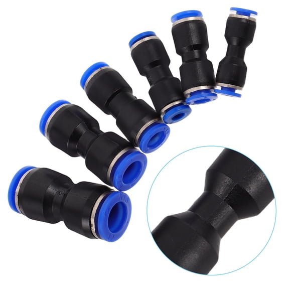 Hemoton 6pcs Plastic Straight Push to Connect Fittings for Air Tubing Pneumatic Connectors for Airline Tubing