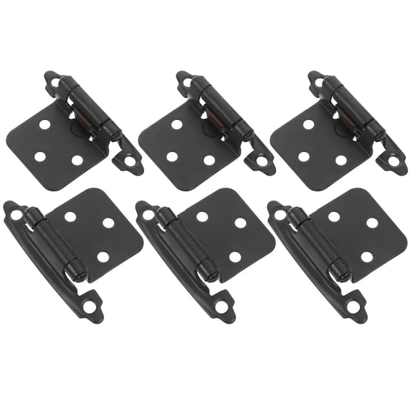 RENACLIPY 6Pcs Cabinet Door Hinges Soft Close Matte Black Steel For Drawers