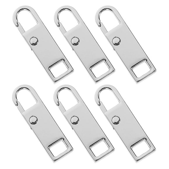 Hemoton 6pcs Silver Zipper Pull Tab Replacement Fixer Head Handle Slider Extender Lobster Claw Clasp Snap Clips for Suitcase Jeans Bag Luggage Jacket Boots