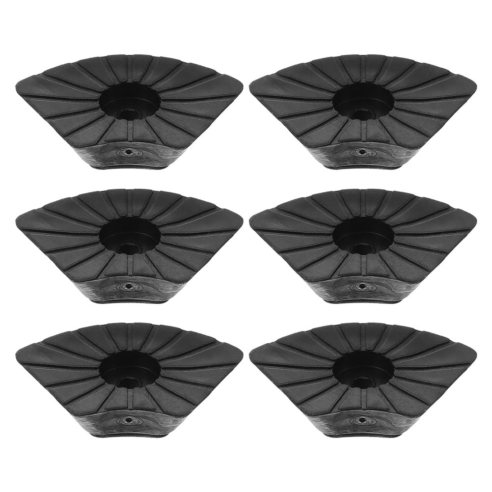 HEMOTON Durable Black Replacement Rubber Trek Cane Tips for Hiking Sticks and Walking Poles Set of 6