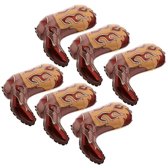 RENACLIPY Boot Shaped Balloon Cowboy Boot Balloons Multi Aluminum Film 6Pcs