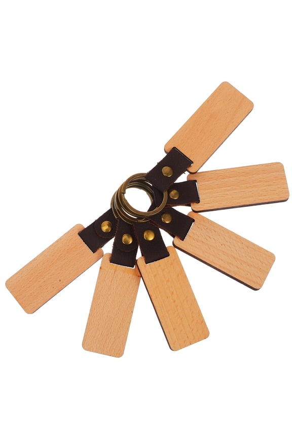 SOPOTUTU  6Pcs Engravable Wooden Keychain Blanks Key Chain Kits for Everyday Use 4.51.10.2in
