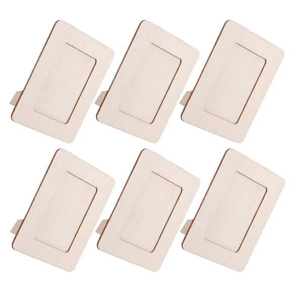 HEMOTON 6-Pack Unfinished Wooden Photo Frames for Crafts and Sublimation Heat Transfer, Thermal Picture Frame Set for Projects