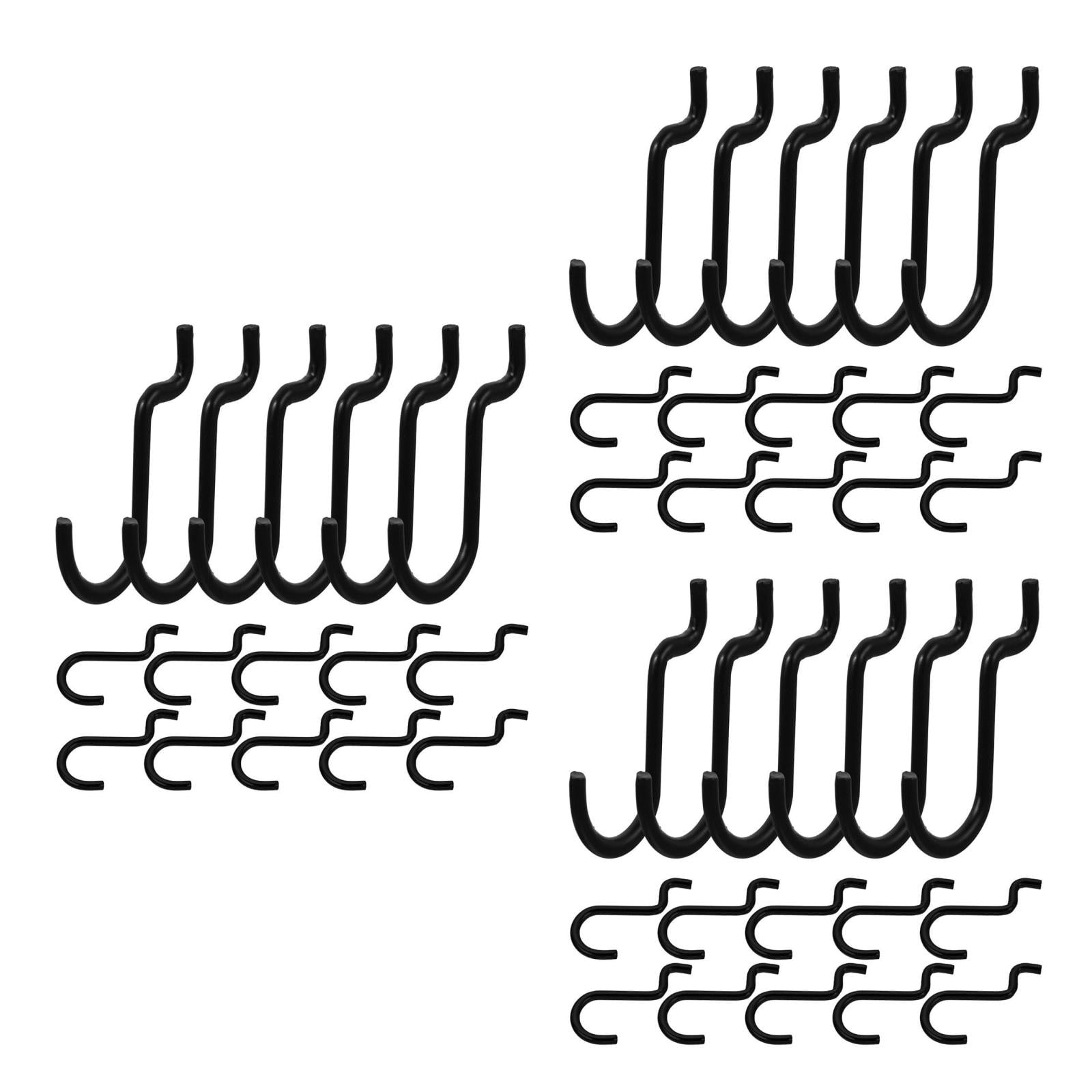Hemoton 72 PCS  Pegboard Tool Hooks Heavy Duty J Hooks for Garage Pegboard Accessories Hanging Tools Utility Hooks for Store and Workshop