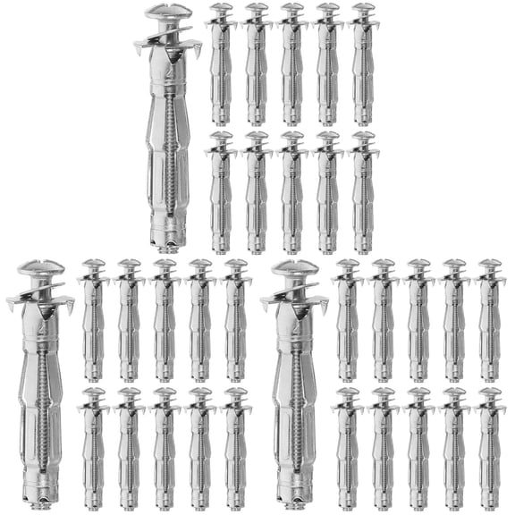 EXHUMKY Hollow Wall Anchors Silver Galvanized Steel for Repairing Drywall and Plaster 75Pcs