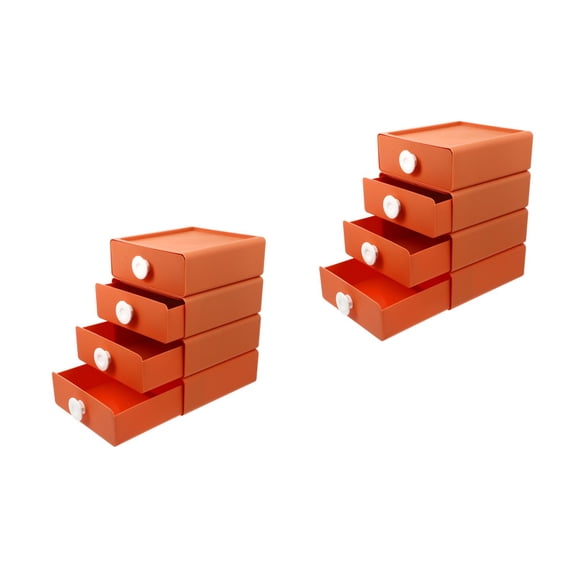 Hemoton 8 Pcs Drawer-type Tabletop Storage Cases Multi-function Cosmetics Sundries Boxes