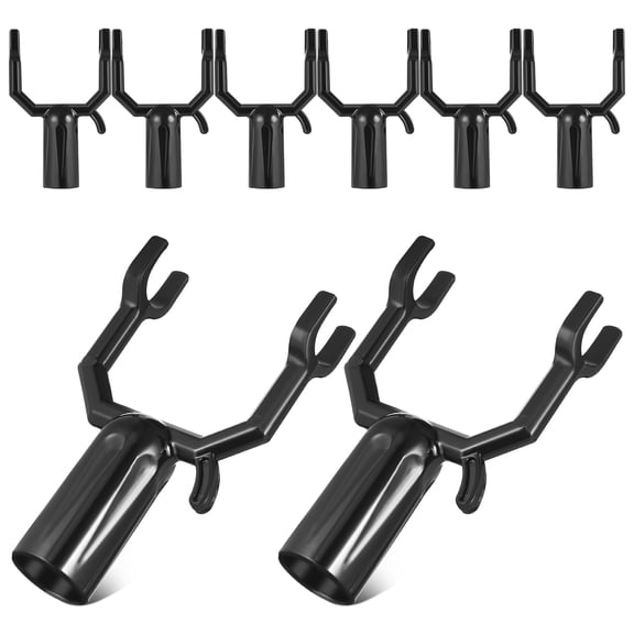 Hemoton 8-Piece Heavy Duty Metal Tree Stakes and Branch Support Holders for Garden Plants Black